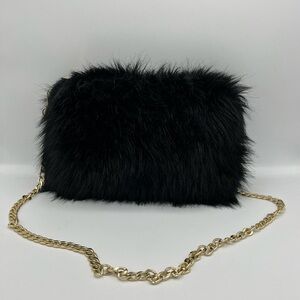 Black fur purse
